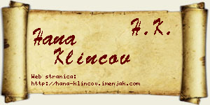 Hana Klincov vizit kartica
